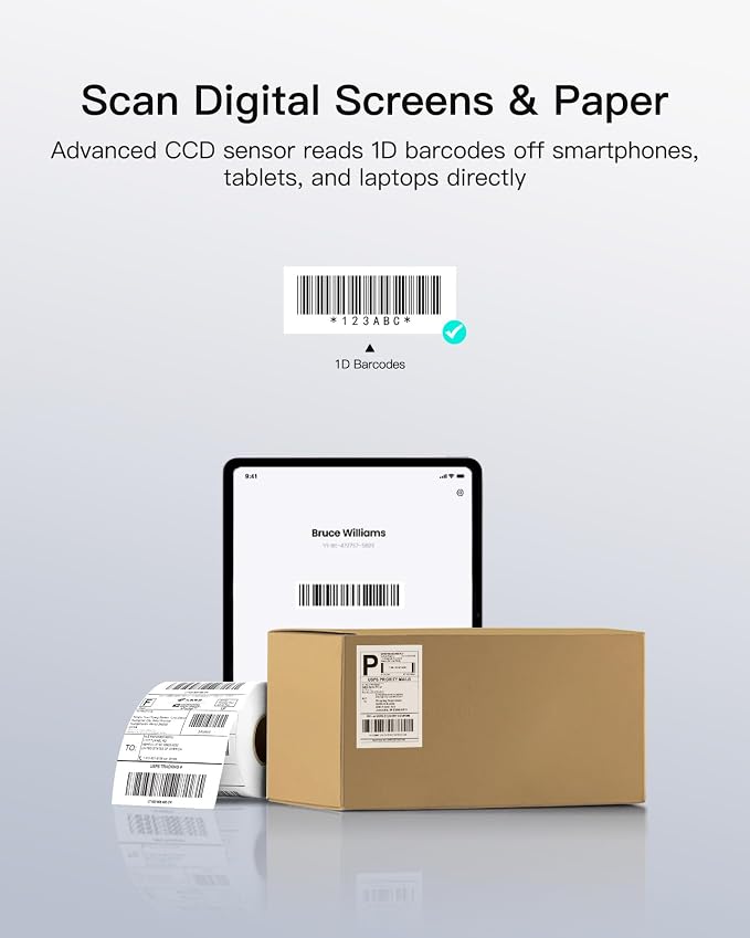 Inateck 1D Bluetooth Barcode Scanner - Image 3