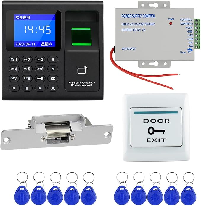 RFID Access Control System Kit: Employee Fingerprint Time & Attendance Terminal by FSTWBrandFlagship