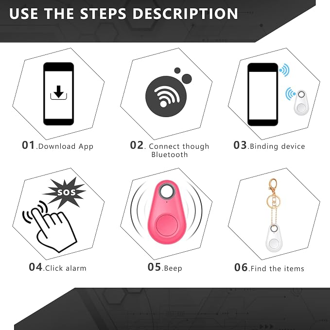 Konohan 8 Pack Key Finder Locator Anti Lost GPS Tracker Wireless Anti Lost - Image 3