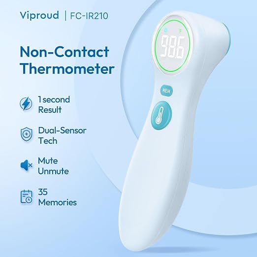 No-Touch Thermometer for Adults and Kids, 1-Second Fast Reading, Color-Coded - Image 2