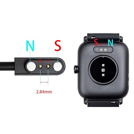 2-Pack 3.3FT Smart Watch Charger Magnetic 2Pin USB Charging Cable - Image 3