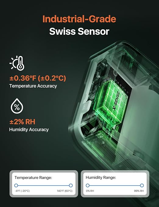 X-Sense WiFi Thermometer Indoor Hygrometer, Digital Temperature Sensor - Image 4