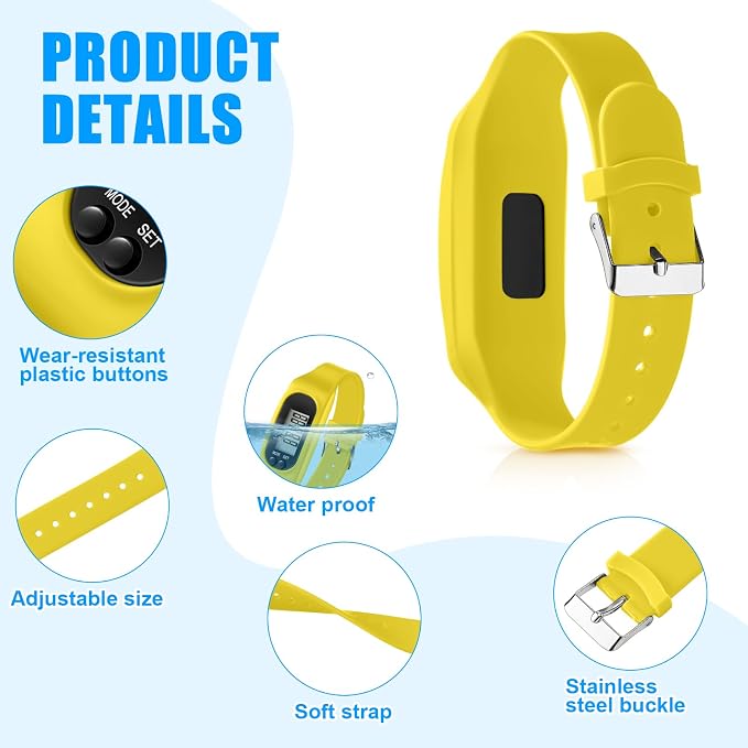 Silicone Fitness Tracker Watch 3 Pcs Walking Running Pedometer Calorie Burning - Image 3