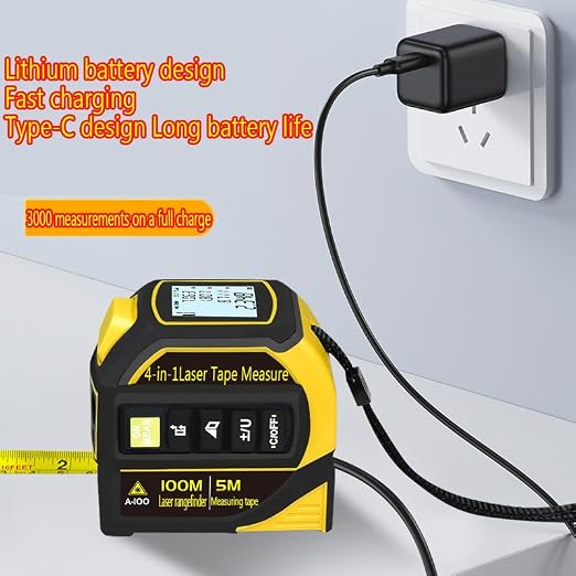 Tape Measure 4-in-1 Laser Digital Measuring Tape & 100m/328ft Laser Distance - Image 2