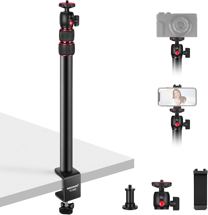 NEEWER Camera Desk Mount with Holder & 360° Ball Head, Desktop Stand 6.6lb/3kg by Neewer
