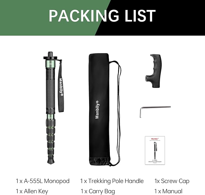 Manbily Camera Monopod Aluminum Portable Compact Lightweight Travel Monopod - Image 7