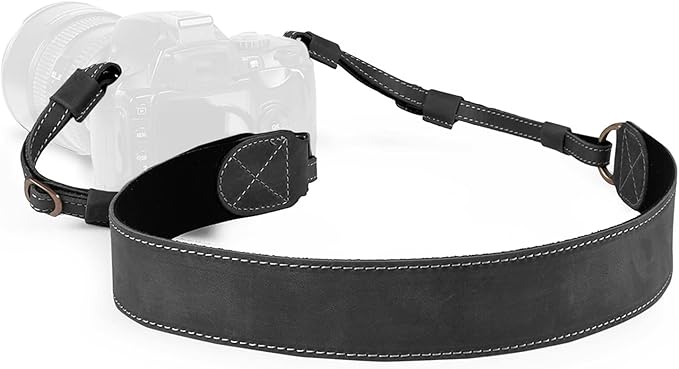 MegaGear Sierra Genuine Full-Grain Leather Camera Strap — Vintage Shoulder & by MegaGear