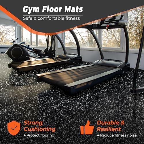 SUPERJARE 0.4'' Thick 12 Pcs 48 Sq Ft Rubber Top Exercise Equipment Mats - Image 3