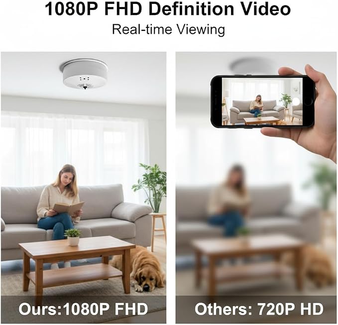 ULar Security Camera 1080P HD, Wall Mount Smoker Detector Design, Built-in - Image 2