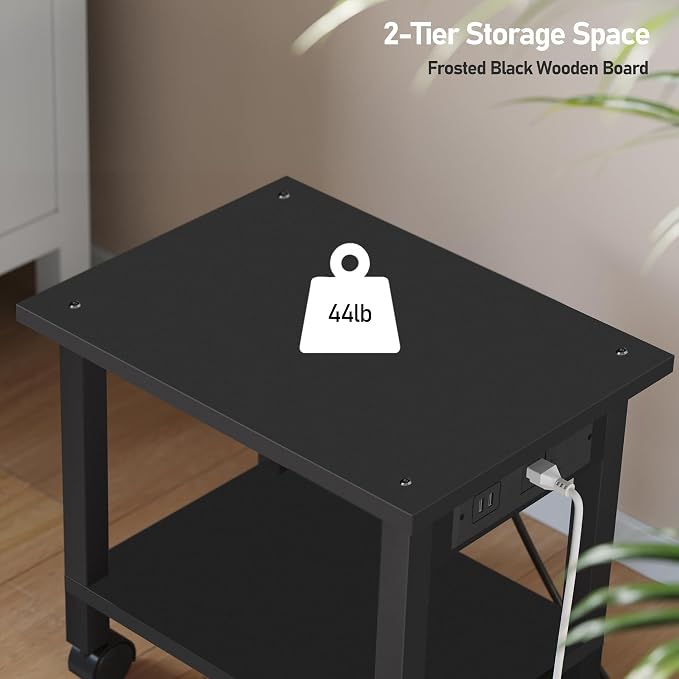 TUTOTAK 2 Tier Printer Stand, Rolling Printer Cart - Image 6