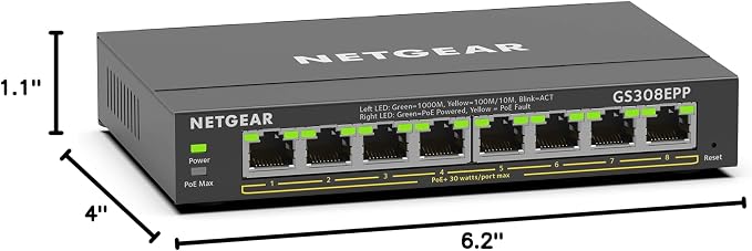 NETGEAR 8 Port PoE Gigabit Ethernet Easy Smart Managed Essentials Switch - - Image 7