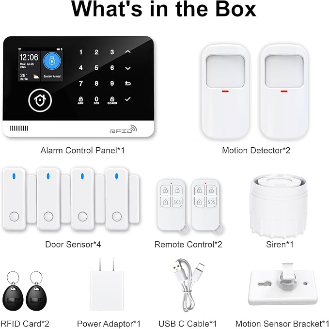 Home Security System, 4G/WiFi GSM SMS Wireless Home Alarm System - Image 9