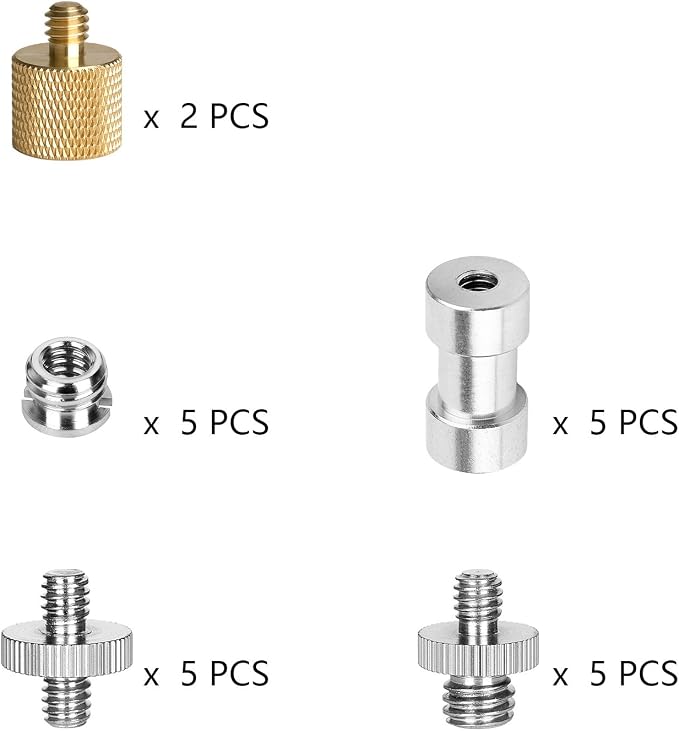 22Pack ChromLives Camera Screw Adapter 1/4 to 1/4 Screw to 3/8 Tripod Adapters - Image 8