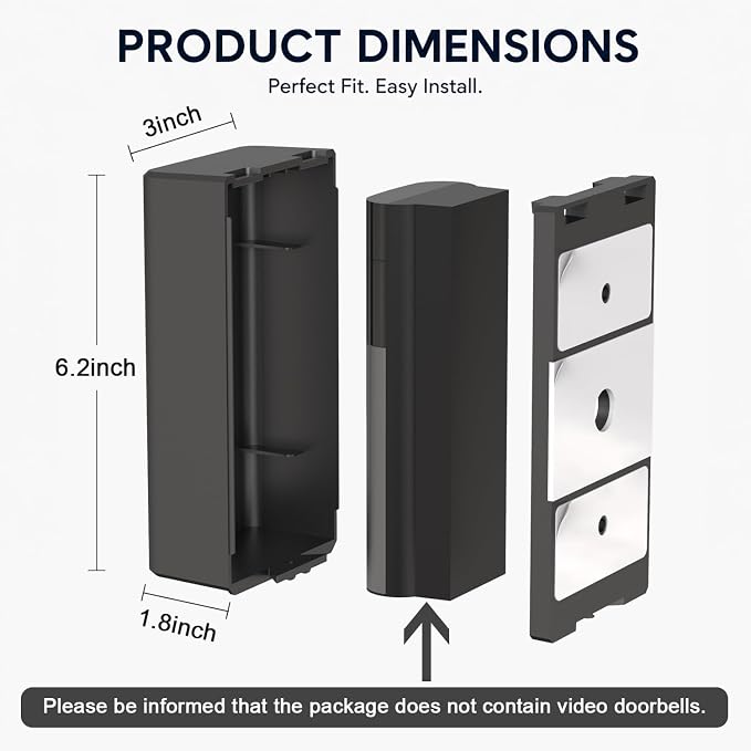 Adhesive Mount Compatible with Ring Battery Doorbell Pro/Plus No-Drill Mounting - Image 7