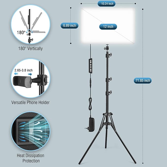 2-Pack LED Video Light Kit - Image 4