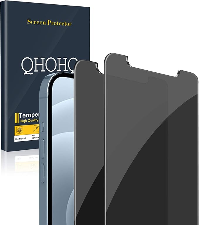 QHOHQ Privacy Screen Protector for iPhone 12 Pro Max 6.7 Inch, Anti-Spy by QHOHQ