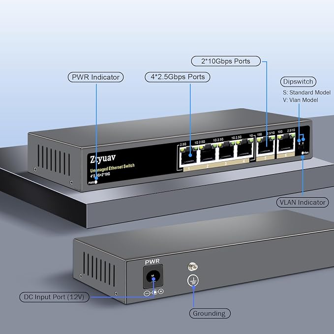 6 Port Unmanaged 2.5G Ethernet Switch - Image 2