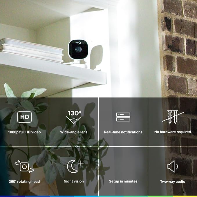 Chamberlain myQ Smart Indoor Security Camera – 1080p HD Video, Night Vision - Image 2