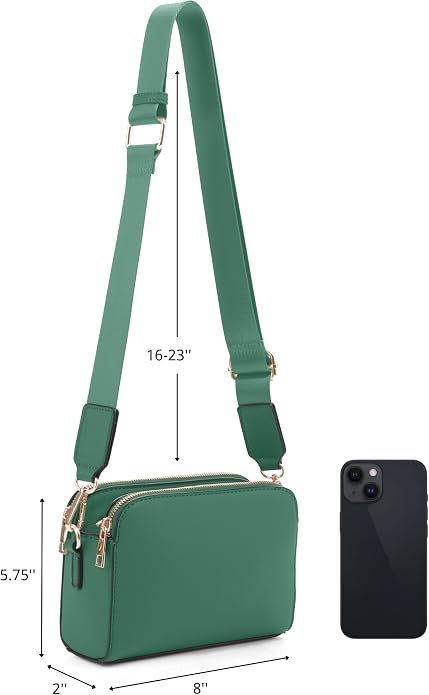 EVVE Crossbody Bags for Women Trendy Triple Zip Small Crossbody Camera Bag Purse - Image 6