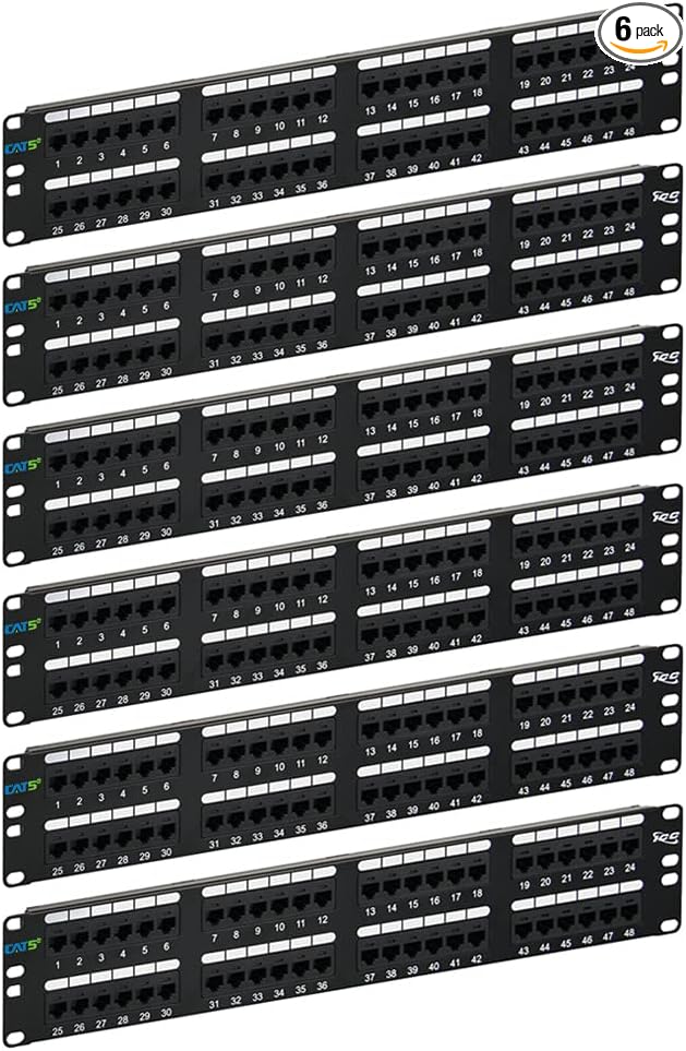 ICC CAT5e Patch Panel, UL Listed & PoE++ Rated Gigabit Applications, Rackmount by ICC