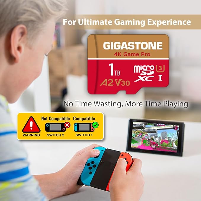 【for Switch 1 Only】 GIGASTONE 1TB Micro SD Card, 4K Game Pro, MicroSDXC Memory - Image 5