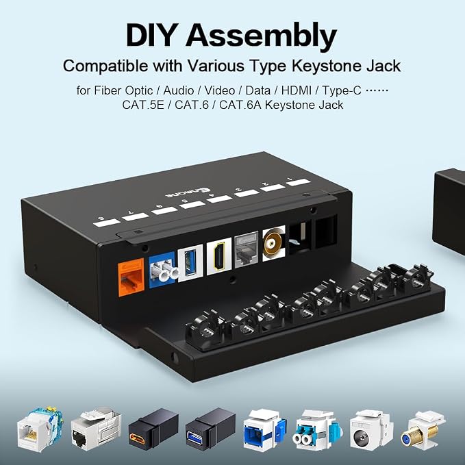 8 Port Blank Keystone Patch Panel Shielded Compatible - Image 4