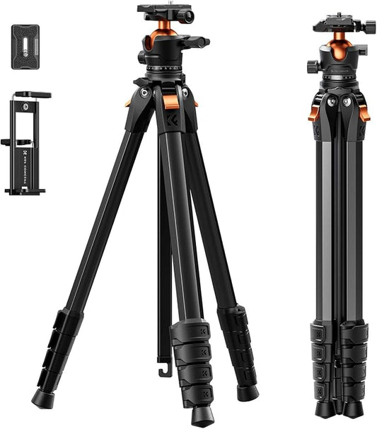 K&F CONCEPT 73" Aluminum Travel Tripod by KFCONCEPT
