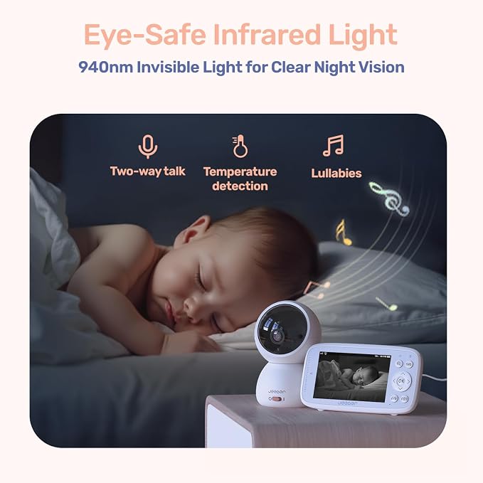 1080P WiFi Baby Monitor with Camera and Audio, Pan-Tilt-Zoom Video Camera - Image 7