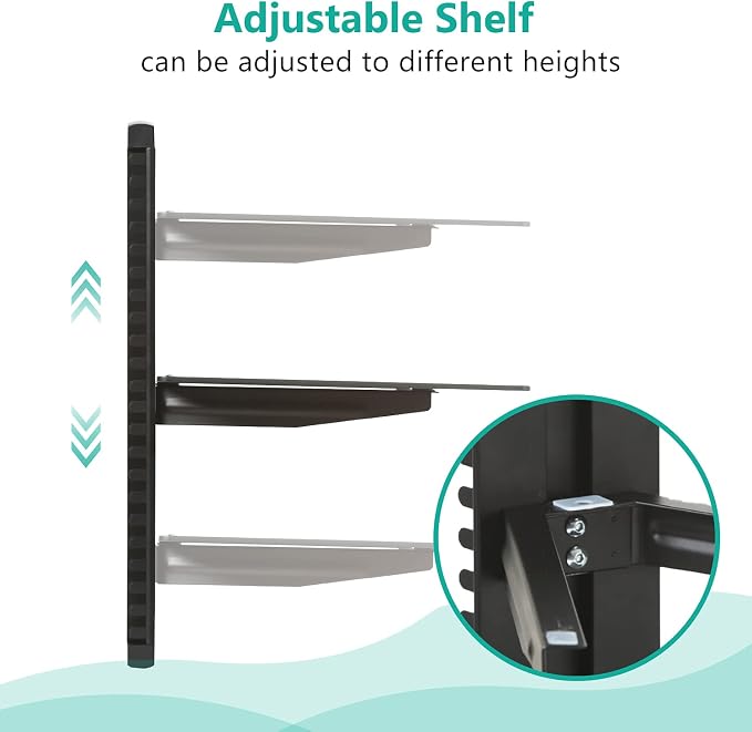 WALI Floating TV Shelf, 1 Tier Glass Projector Shelf - Image 4