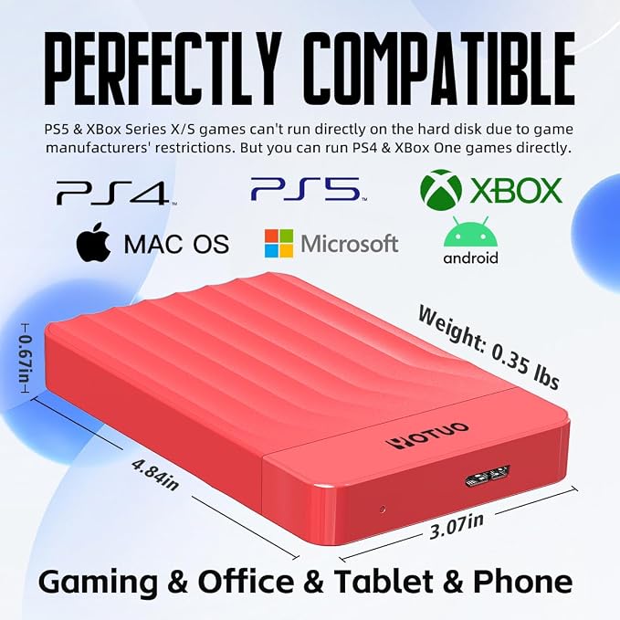 YOTUO Portable External Hard Drive Storage Expansion Mobile HDD USB 3.0 - Image 2