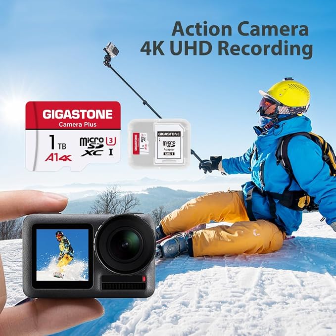 GIGASTONE 1TB Micro SD Card 4-Pack, Camera Plus, Action Camera, A1 Run App - Image 4