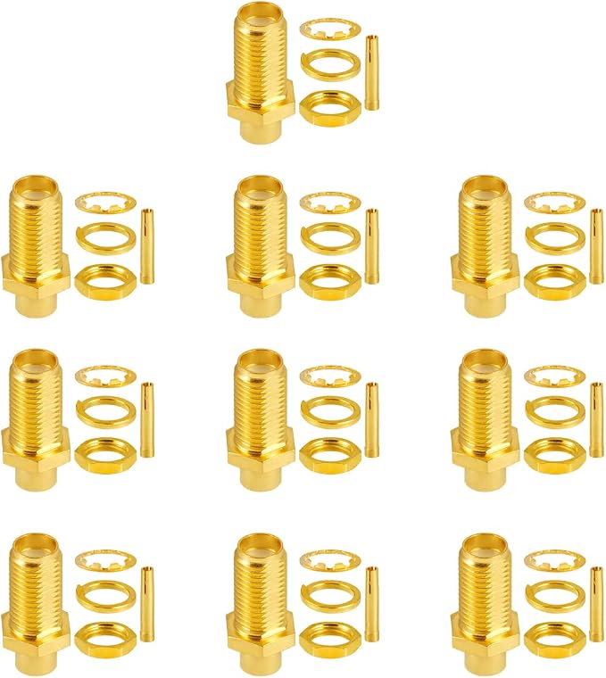 10 PCS SMA Connectors SMA Female Bulkhead Solder Connector - Image 3