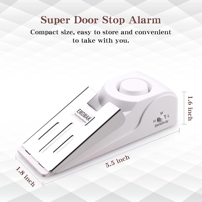 EMDMAK Door Stop Alarm with 120DB Siren Door Stop - Image 3