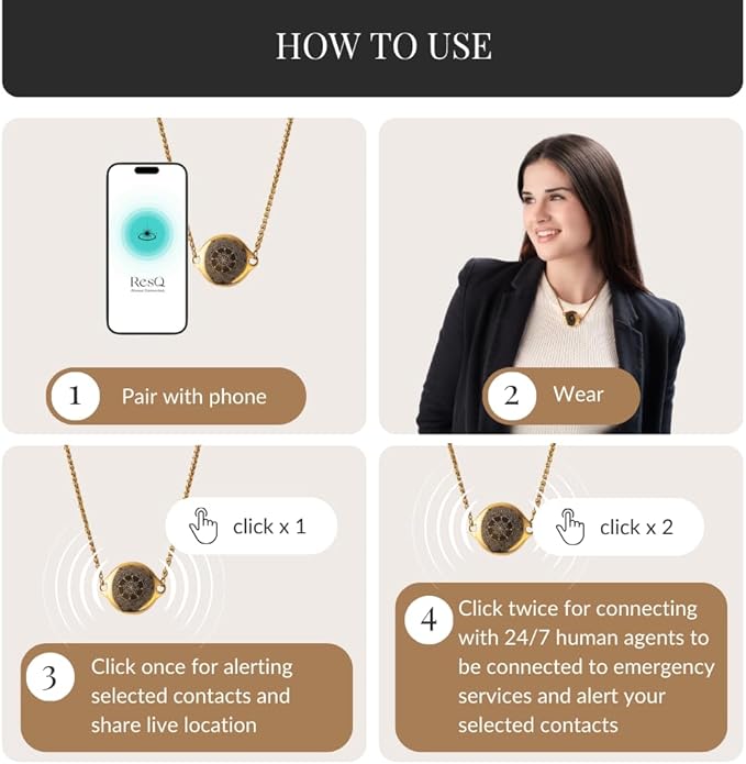 ResQ Safety Necklace for Women, Medical Alert & Personal Alarm Necklace - Image 3