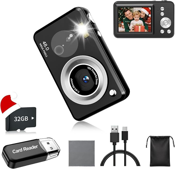 Digital Camera, FHD 1080P Point and Shoot Kids Camera, by Nvgfelis