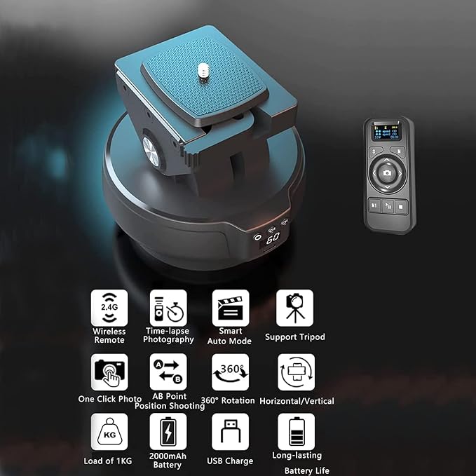 Motorized Pan Tilt Head, 100m Control, 360 Degree Rotation, Tilt ±35 Degree - Image 2