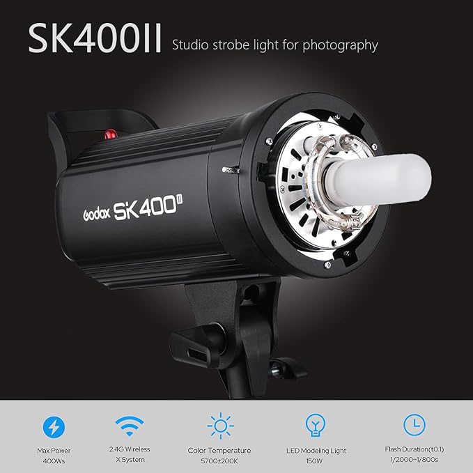 Godox 800W Professional Studio Flash Light Kit, 2-Light Godox SK400II Photo - Image 2
