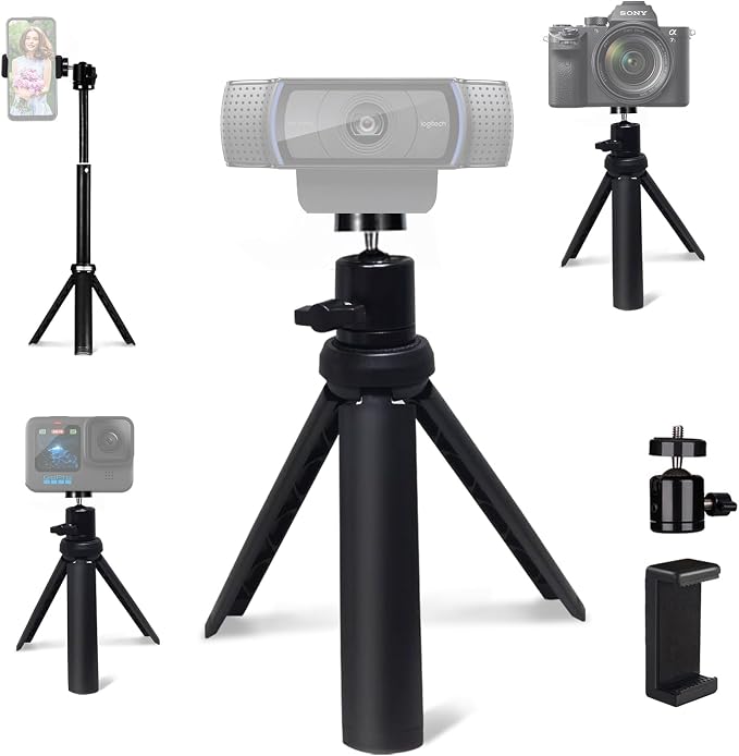 NexiGo Lightweight Mini Tripod for Camera/Phone/Webcam, Extendable Stand by NexiGo