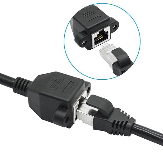 2Pcs Cat6 Ethernet Extension Cable 2FT, RJ45 Male to Female Ethernet Panel Mount - Image 3