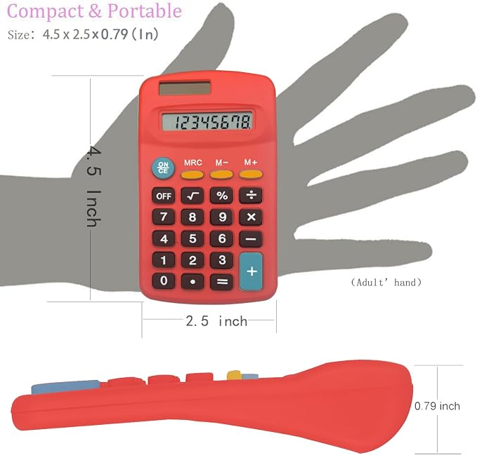 Basic Calculator Dual Power 8 Digit Desktop Calculator - Image 4