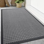 Smiry Front Door Mat Outside Entrance, Natural Rubber Doormat, 59x34 Inch by Smiry