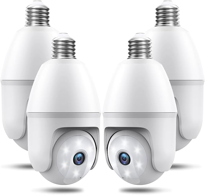 Light Bulb Security Cameras Wireless Outdoor, 5G&2.4GHz 4MP Security Camera by STARTWITHGyliziex