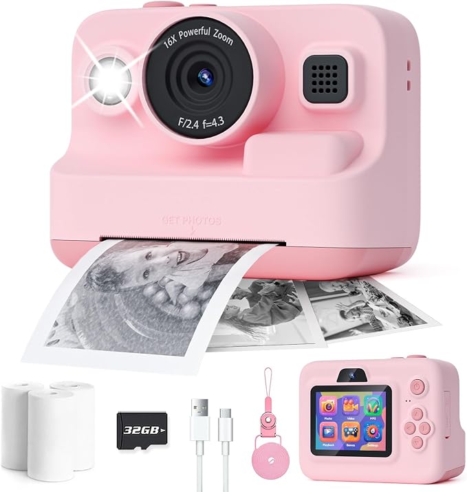 Dylanto Kids Camera Instant Print, 1080P Kids Instant Cameras that Print Photos by Dylanto