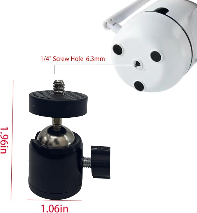 Universal 1/4" Swivel Mini Ball Head Tripod Mount, 360 Degree Rotating Adapter - Image 7