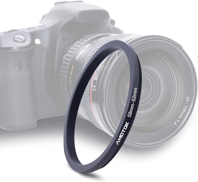 58mm Lens to 52mm Camera Filters Ring Compatible All 58mm Camera Lenses to 52mm by AMOTOK