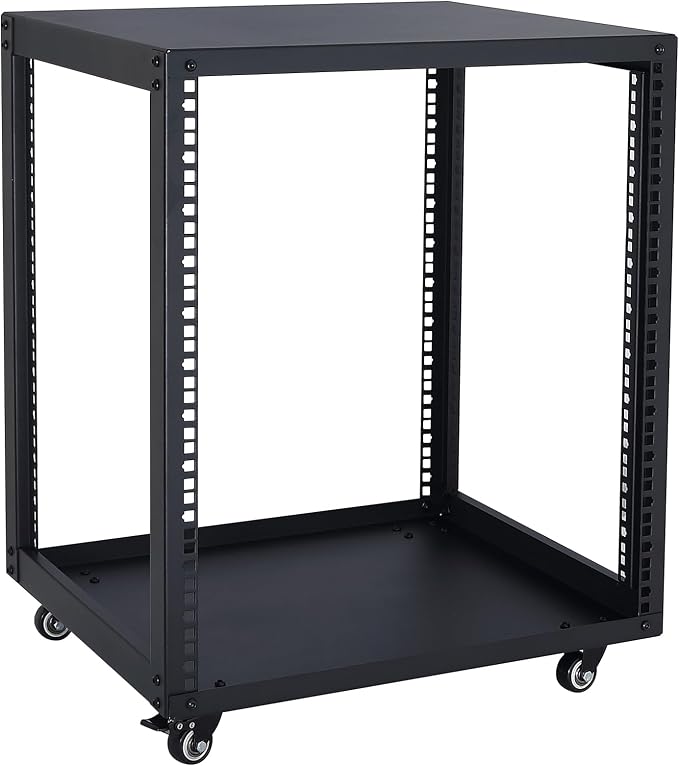 SC02 12U 19" Open Frame Network Server AV Gear Equipment Rack Mobile Storage by WikrOck
