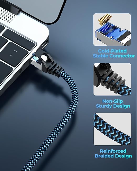 Cat8 Ethernet Cable 1 ft 1 Pack, High Speed 40Gbps 2000MHz, Compatible - Image 6