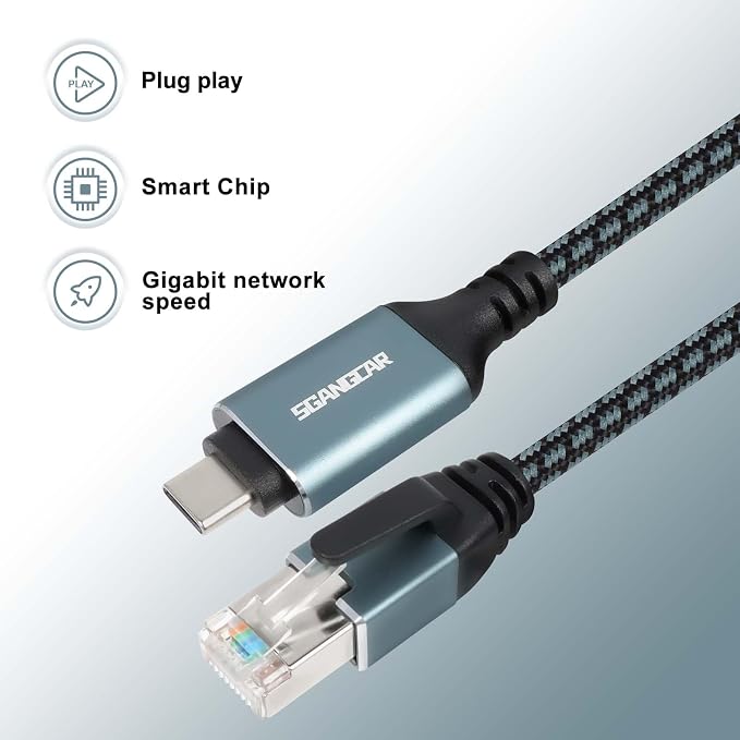 USB C to Ethernet Cable, 25 Feet Type C to Gigabit Ethernet Cable, USB C to - Image 5