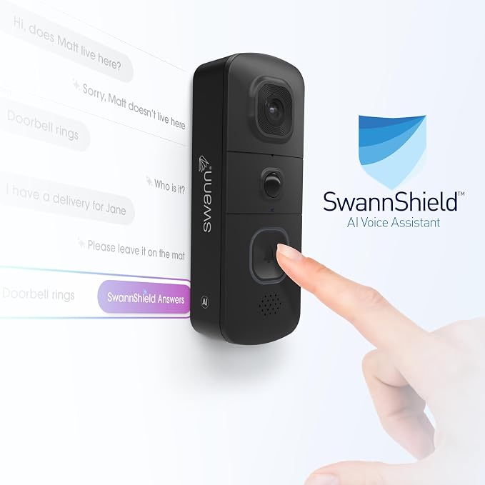 Swann Evo Wireless Video Doorbell Black - Image 3