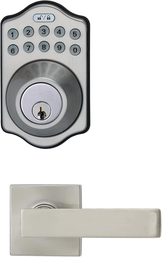 Amazon Basics Traditional Electronic Keypad, Keyless Entry Door Lock Deadbolt by AmazonBasics